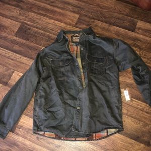 Men’s bomber flannel shirt jacket. Size large. NWT